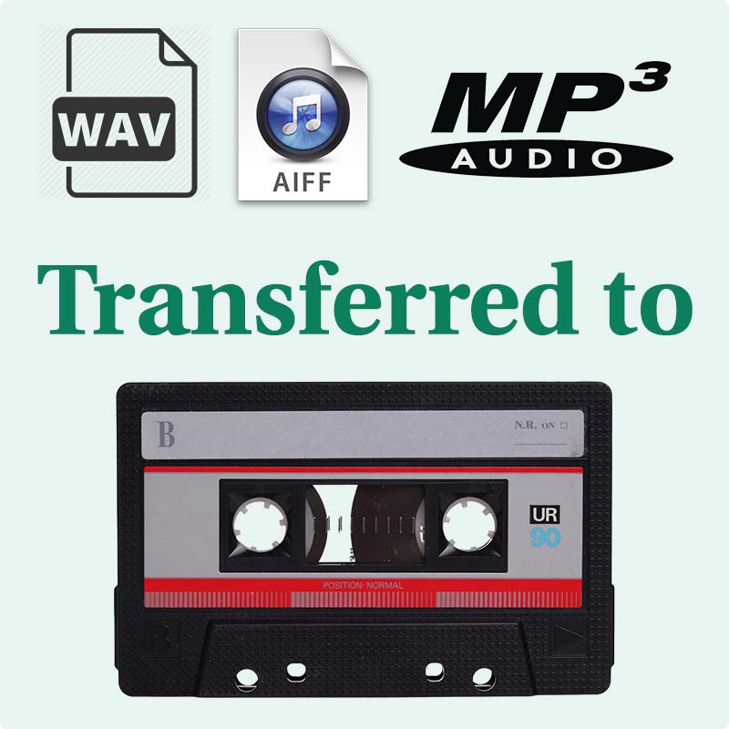Transfer MP3, WAV or AIFF digital files to Audio Cassette